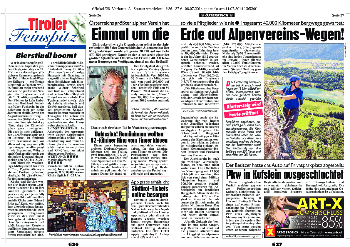 Kronen Zeitung - Tiroler Feinspitz 07/2014