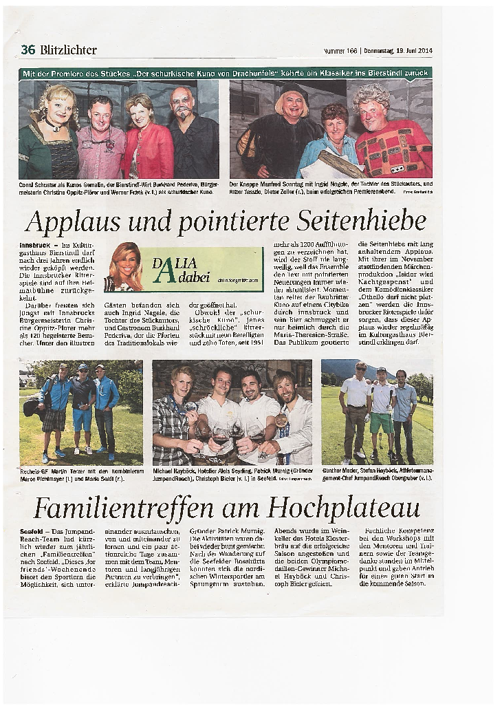Tiroler Tageszeitung, A Dabei, Ritterspiele 19/06/2014