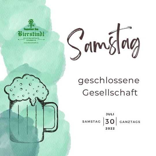 HEUTE GANZTÄGIG GESCHLOSSENE GESELLSCHAFT